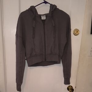 Gymshark | Dark Gray Cropped Hoodie